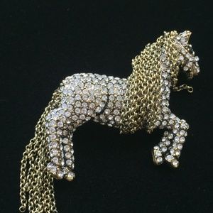 HEIDI DAUS TALLY HO HORSE PONY PIN BROOCH MOVABLE